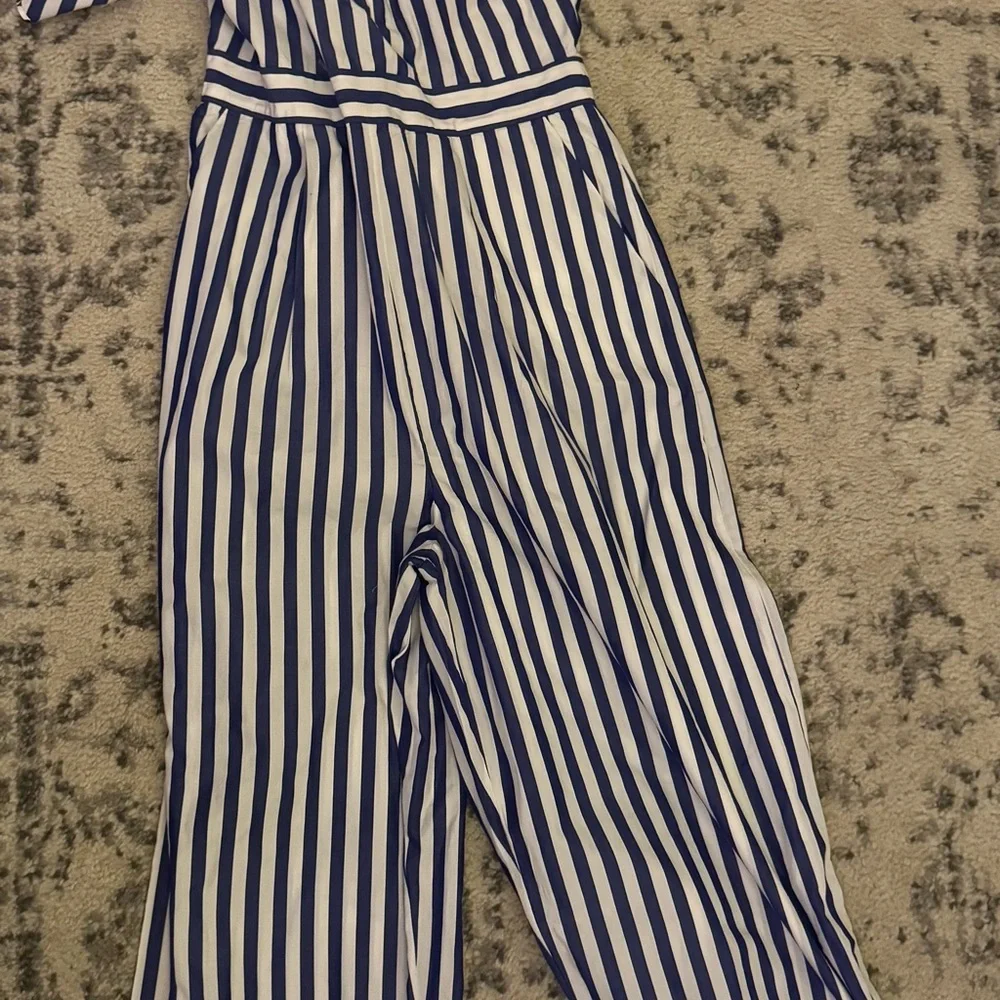 J. Crew Navy and White Halter Jumpsuit - Picture 2 of 15
